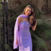 Women Lavender Ethnic Dress with Dupatta Party Wear Outfit