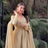 Women's Golden Anarkali Suit with Dupatta Festive Ethnic Wear