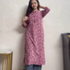 Women Red Floral Kurti with Denim Jeans Indo Western Casual Outfit