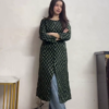 Women Red Floral Kurti with Denim Jeans Indo Western Casual Outfit