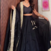 Women's Black Lehenga Set with Dupatta, Party Wear Ethnic Outfit