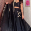 Women's Black Lehenga Set with Dupatta, Party Wear Ethnic Outfit