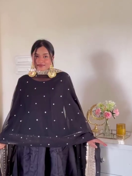 Black Sharara Suit – Royal Ethnic Elegance 🖤