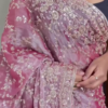 Pink Sequin Saree – Glam Wedding Party Look ✨