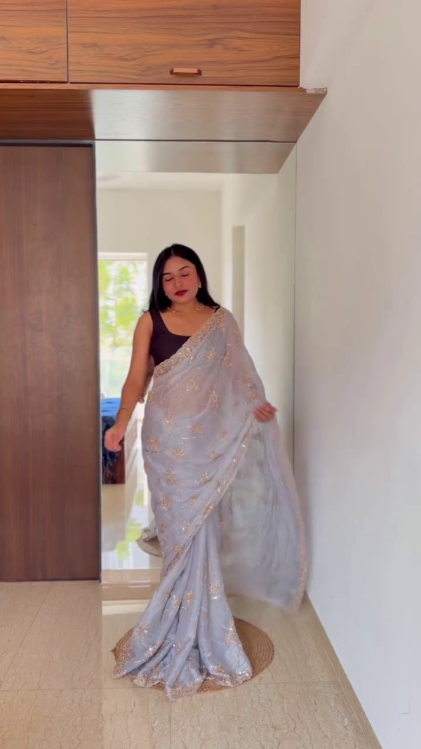 Pink Sequin Saree – Glam Wedding Party Look ✨