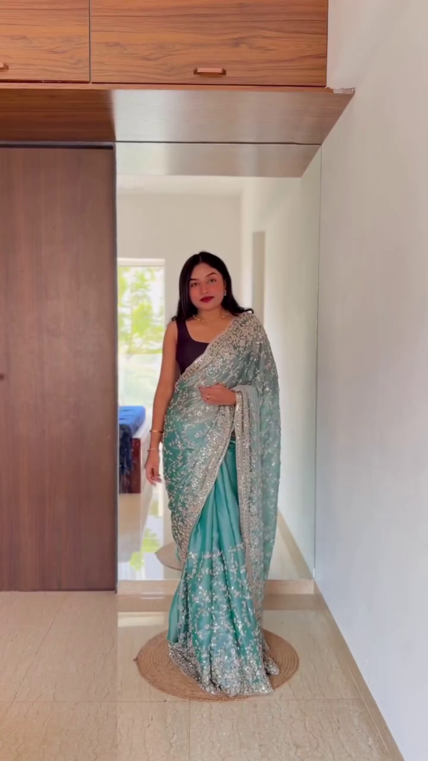Pink Sequin Saree – Glam Wedding Party Look ✨