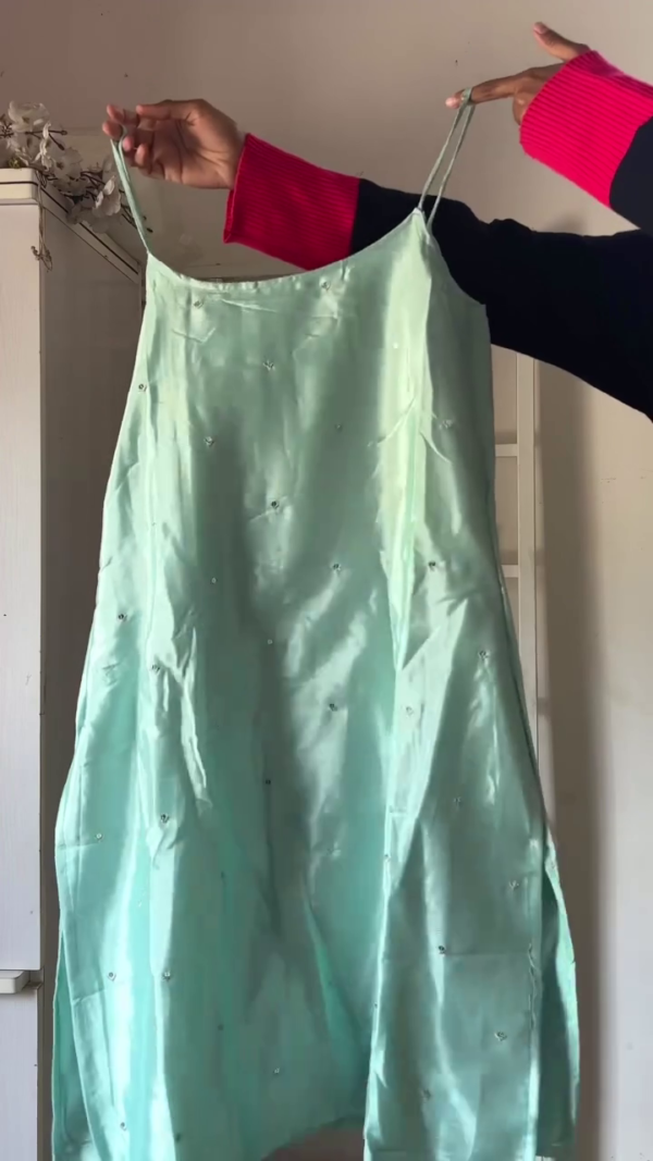 Mint Green Embroidered Kurta