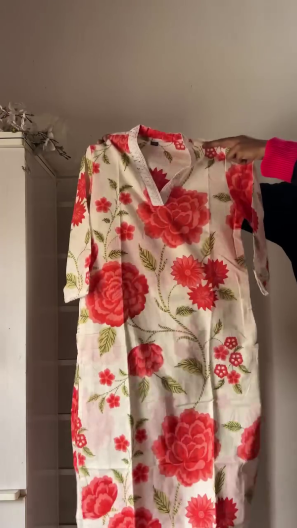 Olive Floral Kurti