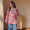 Orange Elephant Print Casual Kurti