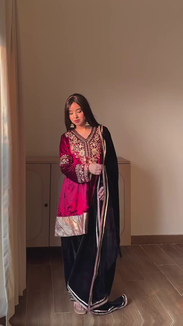 Golden Embroidered Kaftan Dress