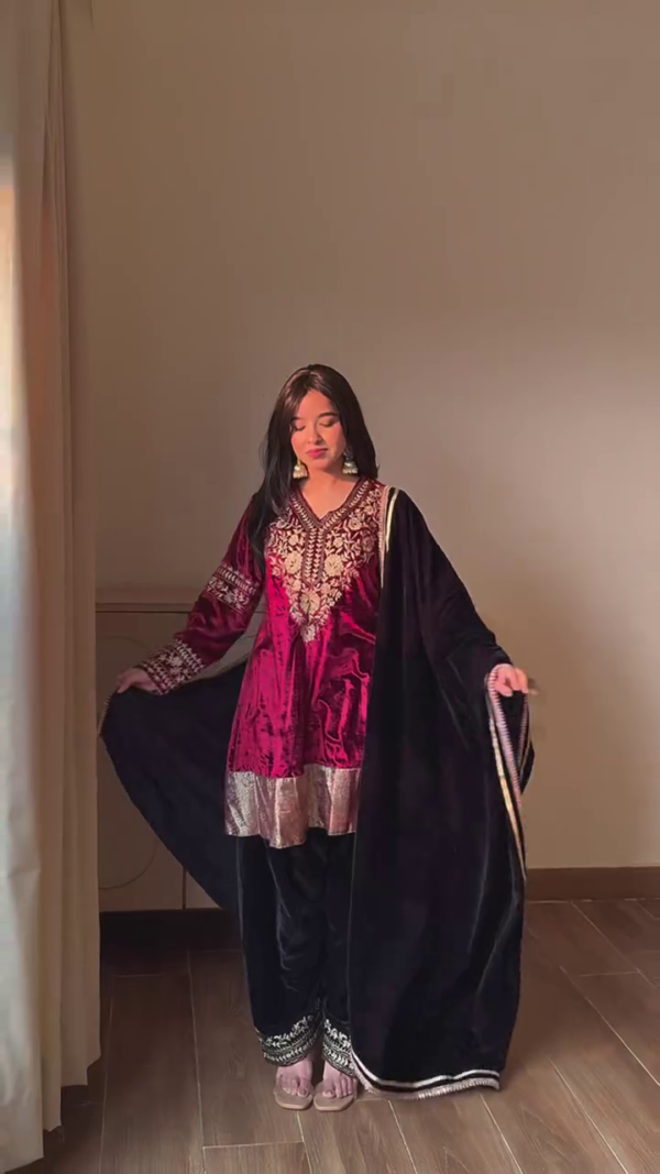 Golden Embroidered Kaftan Dress