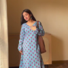 Sky Blue Floral Printed Lounge Kurta Set