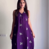 Purple Sleeveless Embroidered Kurta Set