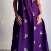 Purple Sleeveless Embroidered Kurta Set