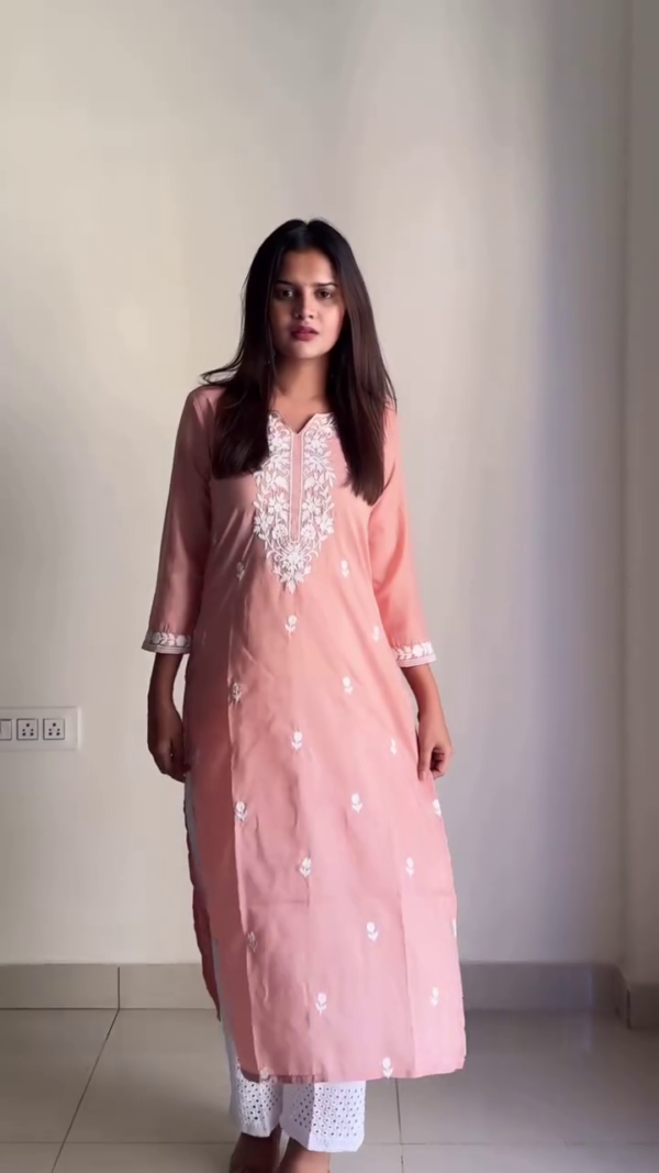 Purple Sleeveless Embroidered Kurta Set