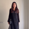 Black Embroidered Straight Kurta