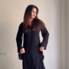Black Embroidered Straight Kurta