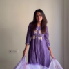 Lavender Floral Kurta Dupatta Set