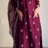 Lavender Floral Kurta Dupatta Set