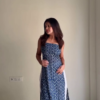 Blue Printed Strap Kurta Set